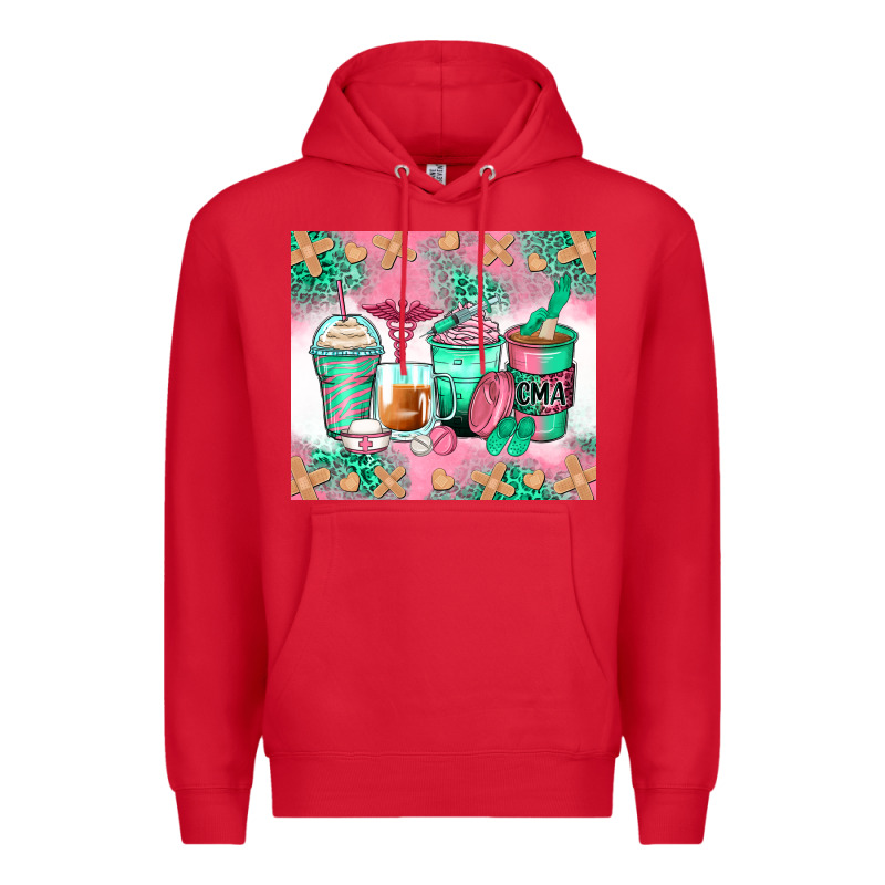Certified Medical Assistant Coffee Cups Premium Hoodie by Zillion Design Studio | Teevron