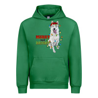 Emerald merry and bright white shepherd Urban Hoodie - RanaPortraitStore