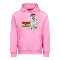 Fuchsia Pink merry and bright white shepherd Urban Hoodie - RanaPortraitStore