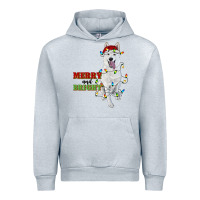Heather Grey merry and bright white shepherd Urban Hoodie - RanaPortraitStore