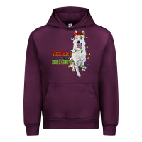 Mauve Wine merry and bright white shepherd Urban Hoodie - RanaPortraitStore