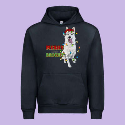 Merry And Bright White Shepherd Urban Hoodie Designed By Ranaportraitstore