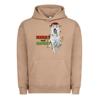 Pigment Burro merry and bright white shepherd Urban Hoodie - RanaPortraitStore