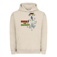 Pigment French Oak merry and bright white shepherd Urban Hoodie - RanaPortraitStore
