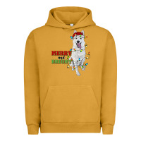 Pigment Peanut Butter merry and bright white shepherd Urban Hoodie - RanaPortraitStore