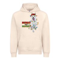 Sandshell merry and bright white shepherd Urban Hoodie - RanaPortraitStore