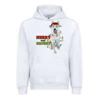 White merry and bright white shepherd Urban Hoodie - RanaPortraitStore