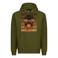 Army Green melanin afro messy bun Premium Hoodie - texasbilliewilder