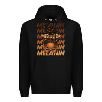 Black melanin afro messy bun Premium Hoodie - texasbilliewilder