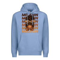 Colony Blue melanin afro messy bun Premium Hoodie - texasbilliewilder