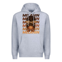 Heather Grey melanin afro messy bun Premium Hoodie - texasbilliewilder