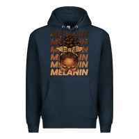 Navy melanin afro messy bun Premium Hoodie - texasbilliewilder