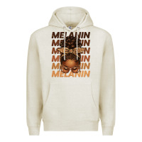 Oatmeal Heather melanin afro messy bun Premium Hoodie - texasbilliewilder