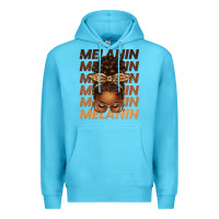Ocean Blue melanin afro messy bun Premium Hoodie - texasbilliewilder