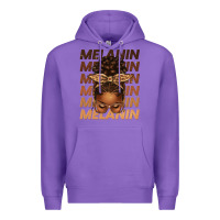 Purple melanin afro messy bun Premium Hoodie - texasbilliewilder