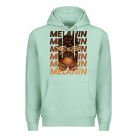 Seafoam melanin afro messy bun Premium Hoodie - texasbilliewilder
