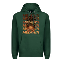Sports Green melanin afro messy bun Premium Hoodie - texasbilliewilder