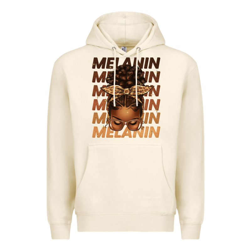 Melanin Afro Messy Bun Premium Hoodie by texasbilliewilder | Teevron