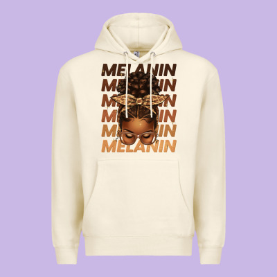 Melanin Afro Messy Bun Premium Hoodie Designed By Texasbilliewilder