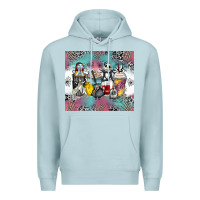 Blue Mist cartoon characters coffee cups Premium Hoodie - Zillion Design Studio