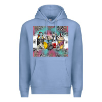 Colony Blue cartoon characters coffee cups Premium Hoodie - Zillion Design Studio