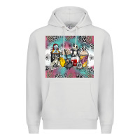Dove Grey cartoon characters coffee cups Premium Hoodie - Zillion Design Studio