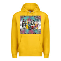 Lemon cartoon characters coffee cups Premium Hoodie - Zillion Design Studio