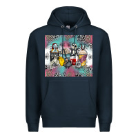 Navy cartoon characters coffee cups Premium Hoodie - Zillion Design Studio
