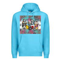 Ocean Blue cartoon characters coffee cups Premium Hoodie - Zillion Design Studio