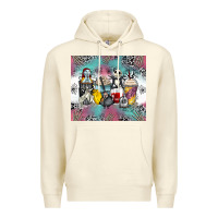 Sandshell cartoon characters coffee cups Premium Hoodie - Zillion Design Studio