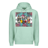 Seafoam cartoon characters coffee cups Premium Hoodie - Zillion Design Studio