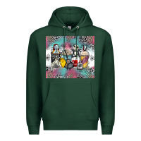 Sports Green cartoon characters coffee cups Premium Hoodie - Zillion Design Studio