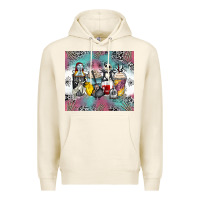 Tofu cartoon characters coffee cups Premium Hoodie - Zillion Design Studio