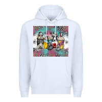 White cartoon characters coffee cups Premium Hoodie - Zillion Design Studio