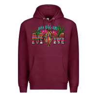 Burgundy mexican mom with cactus Premium Hoodie - texasbilliewilder