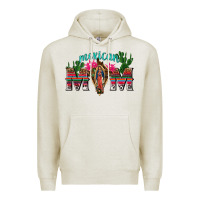 Oatmeal Heather mexican mom with cactus Premium Hoodie - texasbilliewilder
