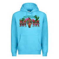 Ocean Blue mexican mom with cactus Premium Hoodie - texasbilliewilder
