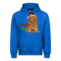 Cobalt merry and bright toy poodle Urban Hoodie - RanaPortraitStore