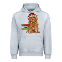 Heather Grey merry and bright toy poodle Urban Hoodie - RanaPortraitStore