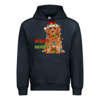 Navy merry and bright toy poodle Urban Hoodie - RanaPortraitStore
