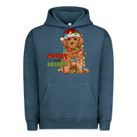 Pigment Midnight Navy merry and bright toy poodle Urban Hoodie - RanaPortraitStore