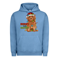 Pigment Pebble Blue merry and bright toy poodle Urban Hoodie - RanaPortraitStore