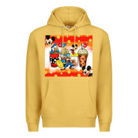 Antique Gold cartoon characters coffee cups Premium Hoodie - Zillion Design Studio