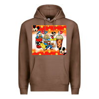 Chestnut cartoon characters coffee cups Premium Hoodie - Zillion Design Studio