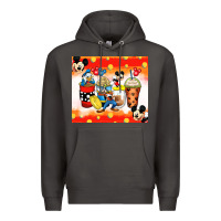 Smoke cartoon characters coffee cups Premium Hoodie - Zillion Design Studio