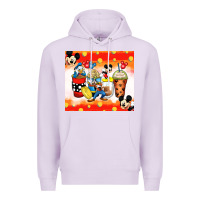Lilac cartoon characters coffee cups Premium Hoodie - Zillion Design Studio