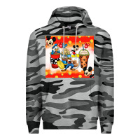 Slate Camo cartoon characters coffee cups Premium Hoodie - Zillion Design Studio