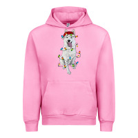 Fuchsia Pink christmas white shepherd with christmas lights Urban Hoodie - RanaPortraitStore