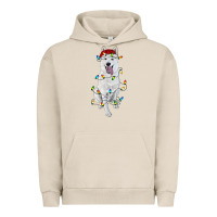 Pigment French Oak christmas white shepherd with christmas lights Urban Hoodie - RanaPortraitStore