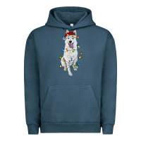 Christmas White Shepherd With Christmas Lights Urban Hoodie | Teevron